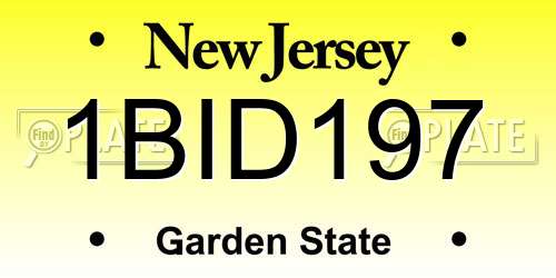 1BID197 New Jersey License Plate
