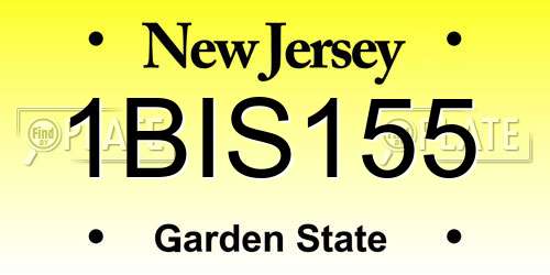 1BIS155 New Jersey License Plate