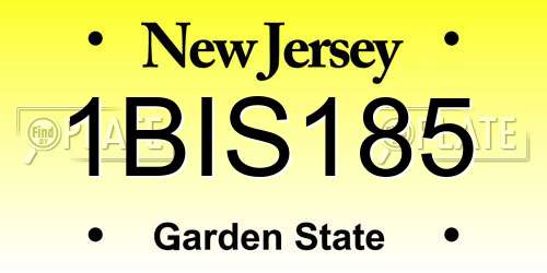 1BIS185 New Jersey License Plate