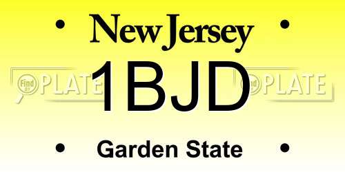 1BJD New Jersey License Plate
