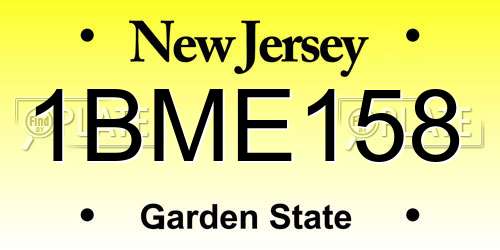 1BME158 New Jersey License Plate