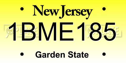1BME185 New Jersey License Plate