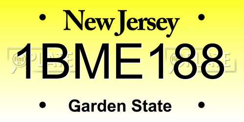 1BME188 New Jersey License Plate