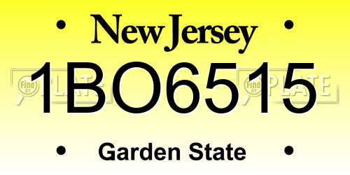 1BO6515 New Jersey License Plate