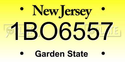 1BO6557 New Jersey License Plate