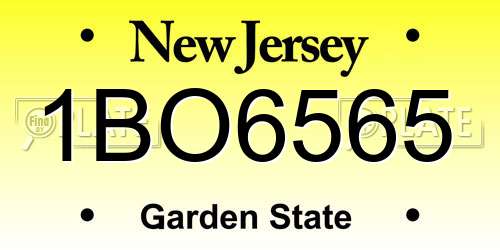 1BO6565 New Jersey License Plate