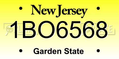 1BO6568 New Jersey License Plate