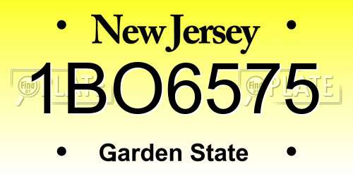 1BO6575 New Jersey License Plate