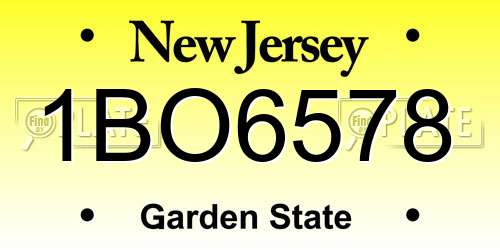 1BO6578 New Jersey License Plate