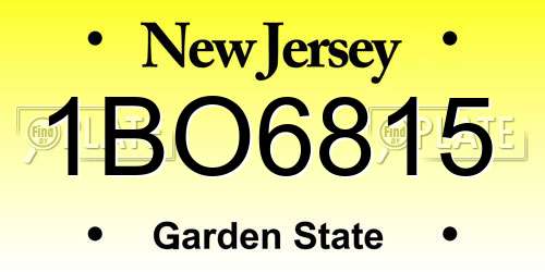 1BO6815 New Jersey License Plate