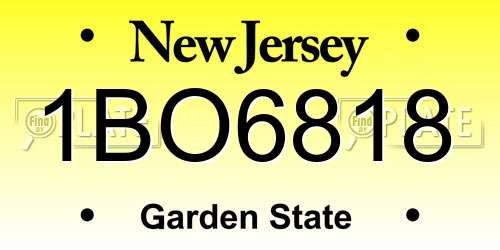 1BO6818 New Jersey License Plate