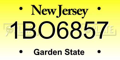 1BO6857 New Jersey License Plate