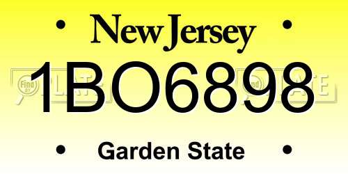 1BO6898 New Jersey License Plate