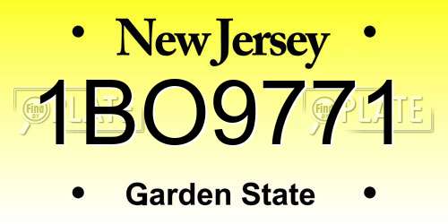 1BO9771 New Jersey License Plate