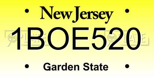 1BOE520 New Jersey License Plate