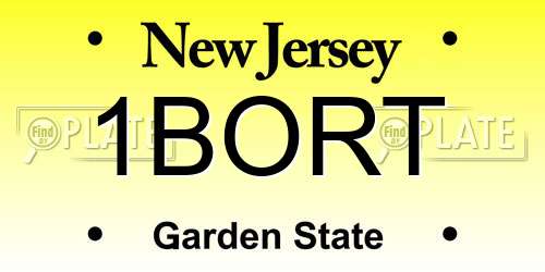 1BORT New Jersey License Plate