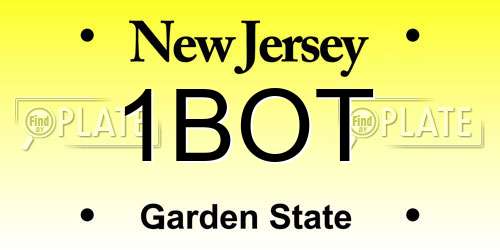 1BOT New Jersey License Plate