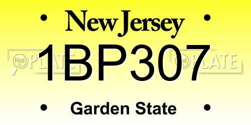 1BP307 New Jersey License Plate
