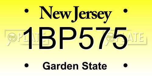 1BP575 New Jersey License Plate