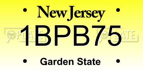 1BPB75 New Jersey License Plate