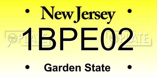 1BPE02 New Jersey License Plate