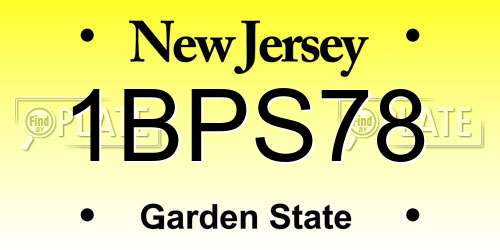 1BPS78 New Jersey License Plate