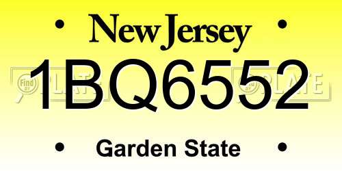 1BQ6552 New Jersey License Plate
