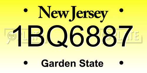 1BQ6887 New Jersey License Plate