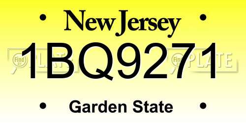 1BQ9271 New Jersey License Plate