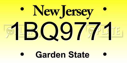1BQ9771 New Jersey License Plate