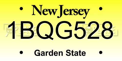 1BQG528 New Jersey License Plate