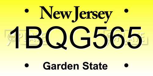 1BQG565 New Jersey License Plate