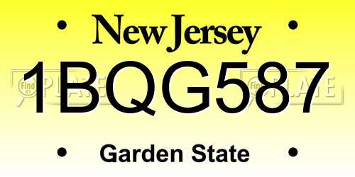 1BQG587 New Jersey License Plate