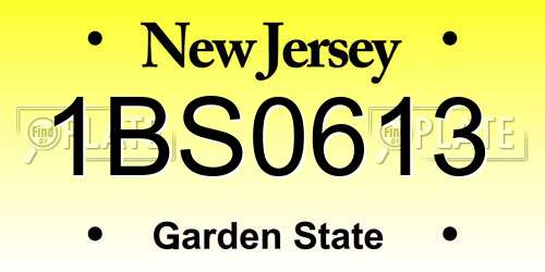 1BS0613 New Jersey License Plate