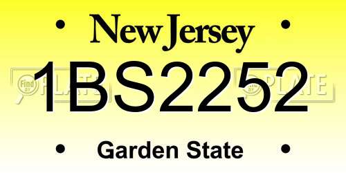 1BS2252 New Jersey License Plate