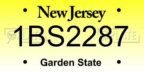 1BS2287 New Jersey License Plate