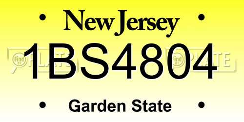 1BS4804 New Jersey License Plate
