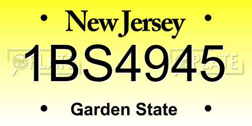1BS4945 New Jersey License Plate