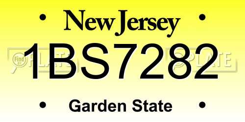 1BS7282 New Jersey License Plate