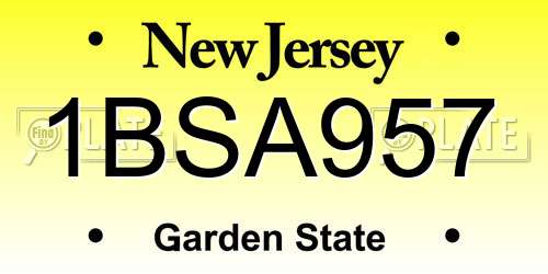 1BSA957 New Jersey License Plate