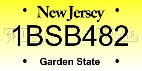 1BSB482 New Jersey License Plate
