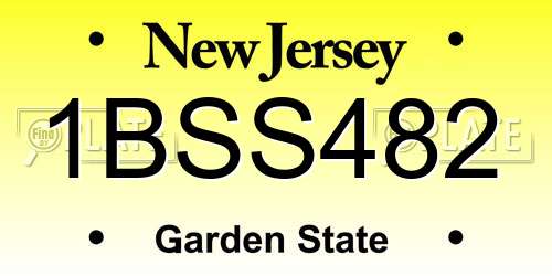 1BSS482 New Jersey License Plate