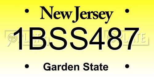 1BSS487 New Jersey License Plate