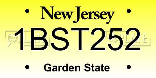 1BST252 New Jersey License Plate