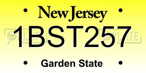 1BST257 New Jersey License Plate