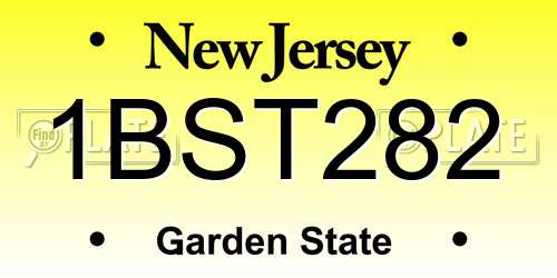 1BST282 New Jersey License Plate