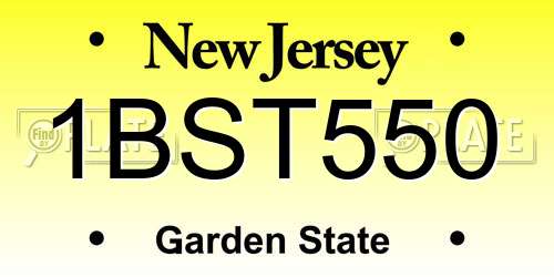 1BST550 New Jersey License Plate