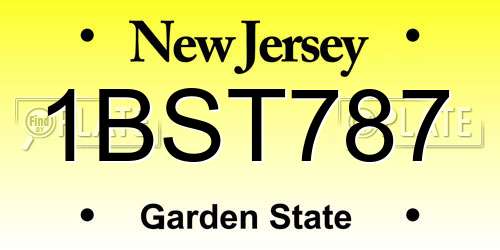 1BST787 New Jersey License Plate
