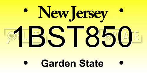 1BST850 New Jersey License Plate