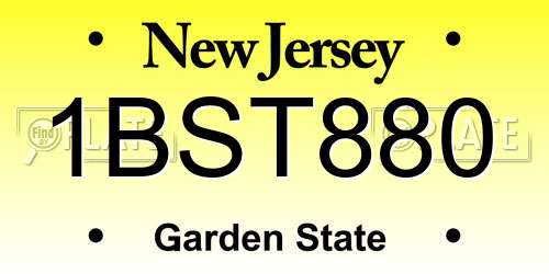 1BST880 New Jersey License Plate